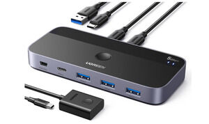 USB Switch A & C Input for Computers Share 4 Ports, 2 USB Cable & Remote Ugreen